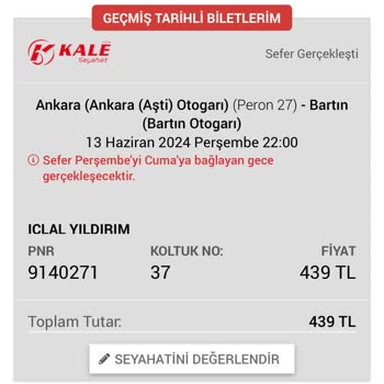 YHT Sefer Gecikmesi Ve Kale Seyahat