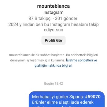 Mounte Bianca İade Ve Değişim Sürecinde Yaşadığım Sorunlar