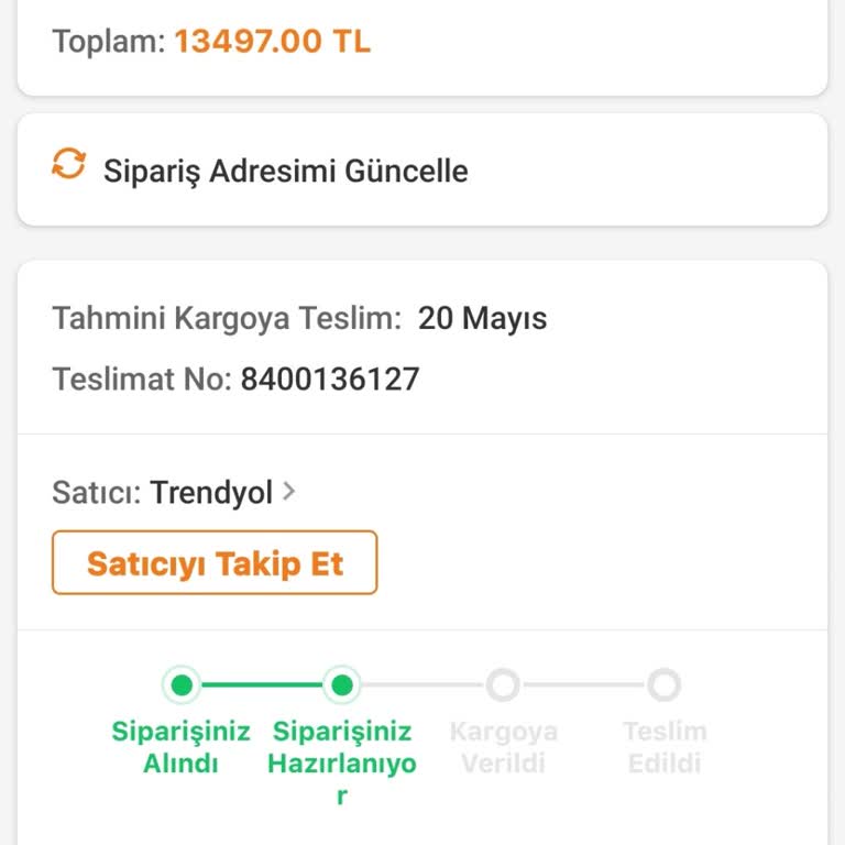 Trendyol 1 Aydır Aldığım Ürünleri Yollamıyor