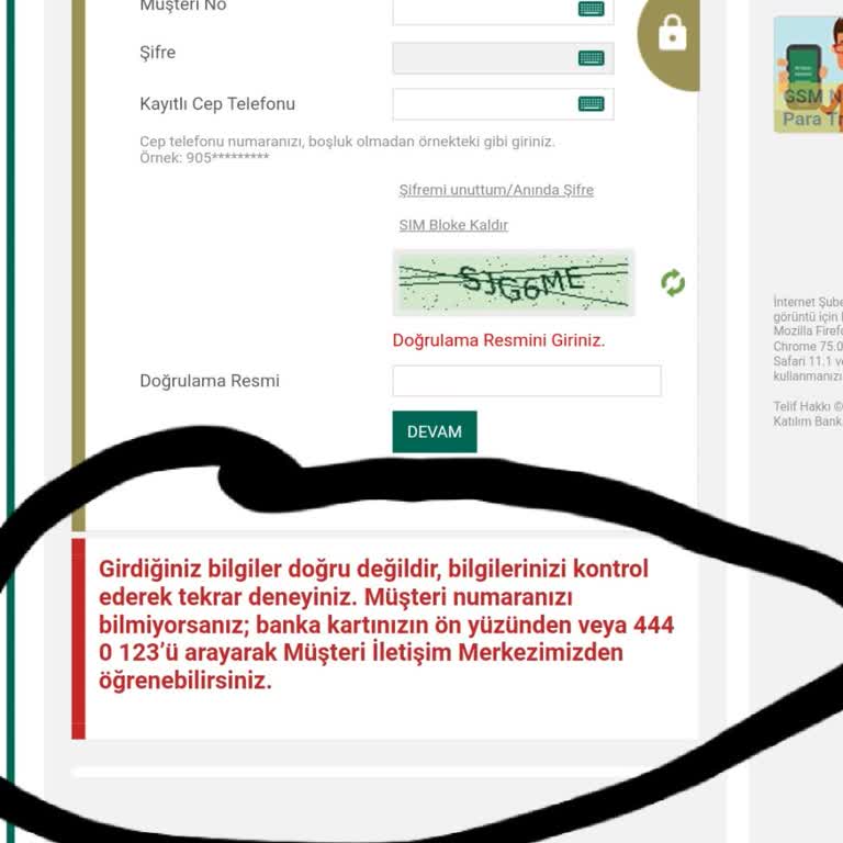 Kuveyt Türk Hesabıma Giriş Yapamıyorum