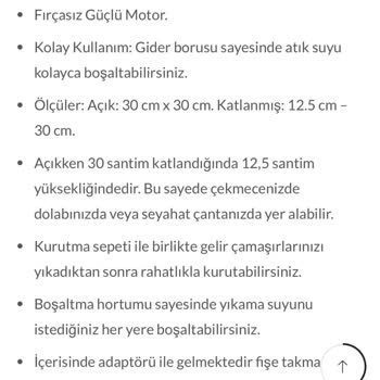 Robo Türkiye Katlanabilir Çamaşır Makinesi