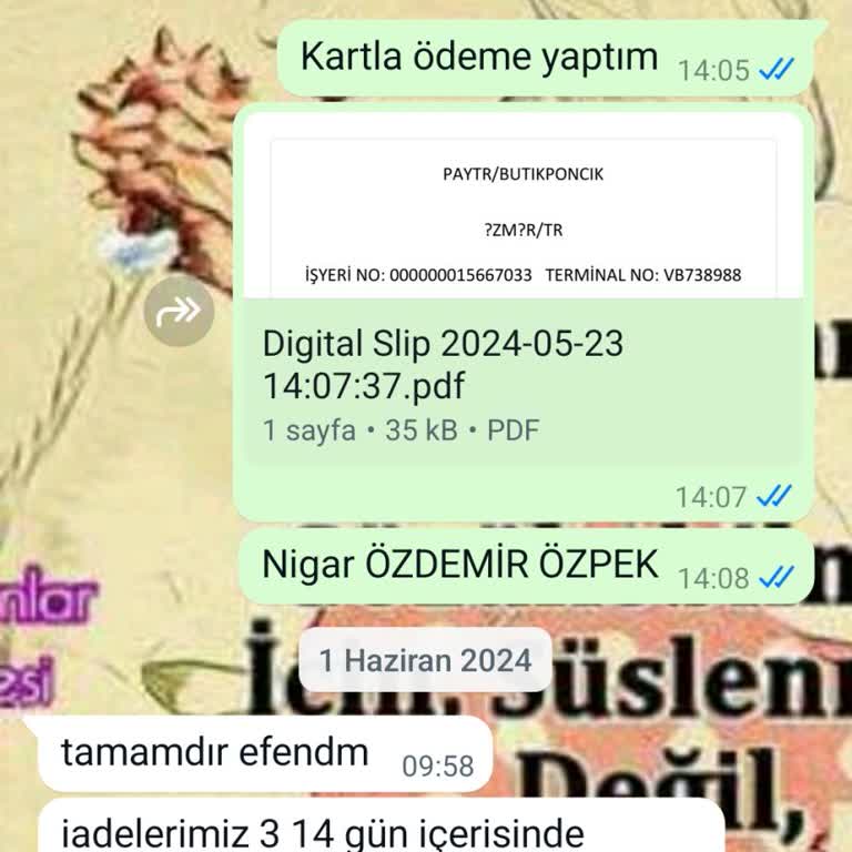 Butik Ponçik Butik Poncik Para İademi Yapsın