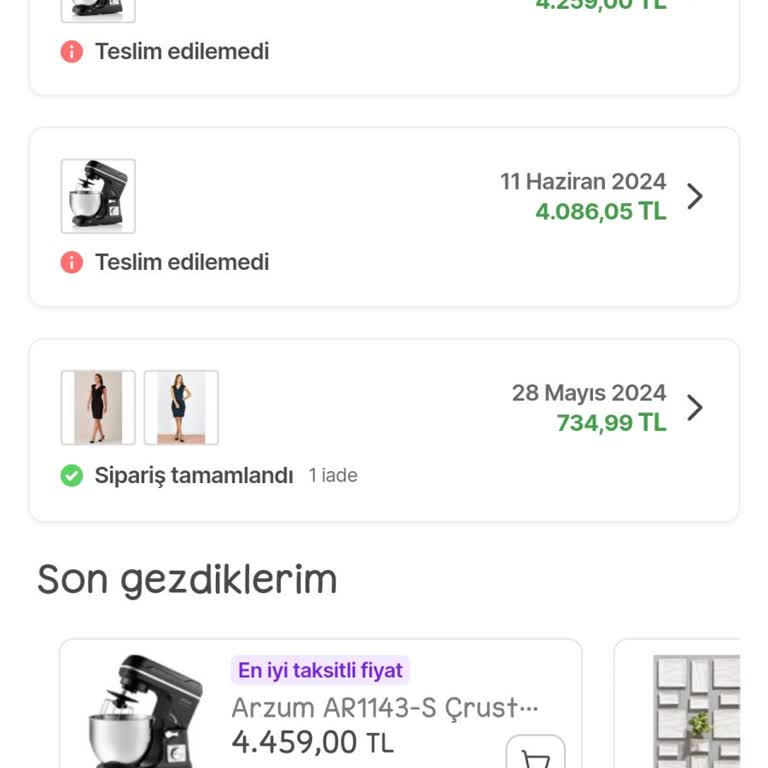 hepsiJET Hepsiburada İnternet Sitesi Tarafından Gönderilen Ürün
