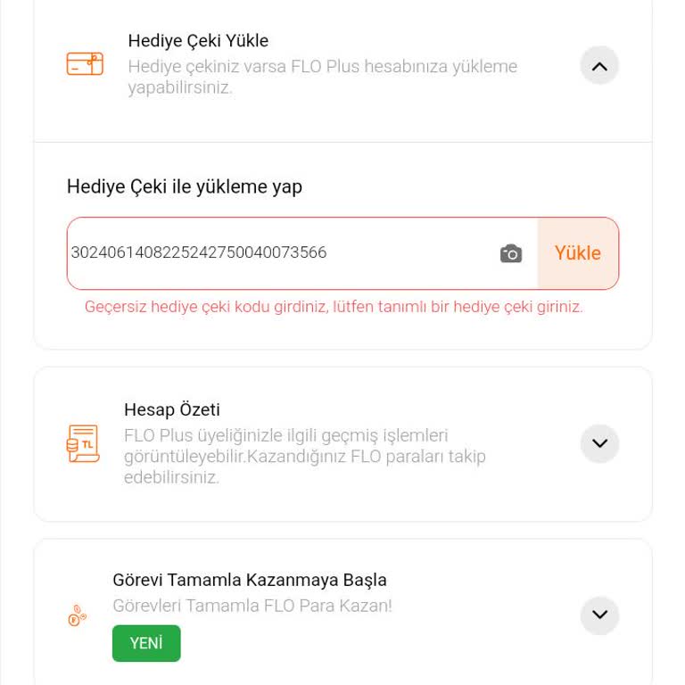 FLO Ayakkabı Geçersiz Değişim Çeki
