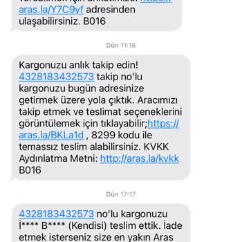 Aras Kargo Kendisine Teslim Edildi Yazıyor. Kargom Nerede