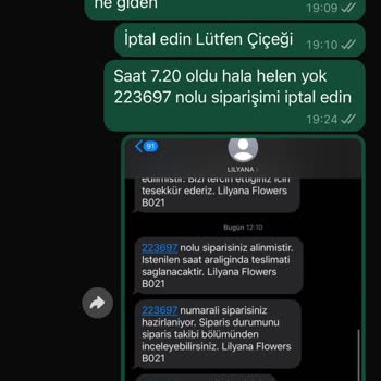 Lilyana Flowers Teslim Edilmeyen Ama Teslim Edildi Denilen Sipariş