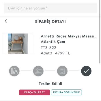 Vivense Makyaj Masası Hasarlı Ürün