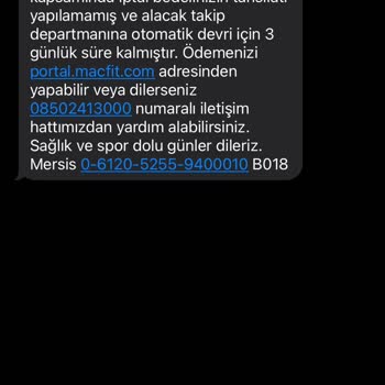 MACfit (Ankara) Macfit Taahhüt Vermediğim Halde Borç Yansıtıyor Ve Emri Vaki İle