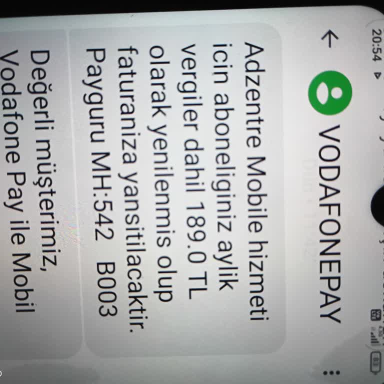Vodafone Mobil Hizmet Aboneliği