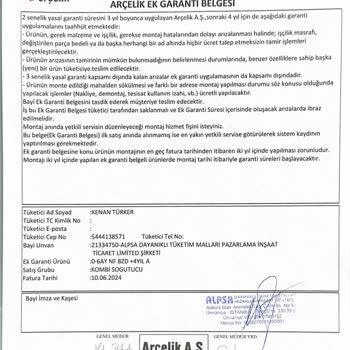 Arçelik 270475 MB Sıfır Dolap Çalışmıyor