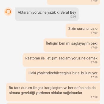 Trendyol Yemek Trendyol'un Restoran İle Arasındaki İletişimsizlik