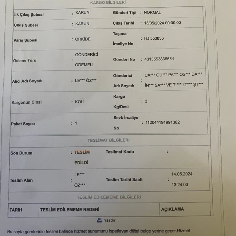 Aras Kargo Ürünümü Kaybetti Arkasında Durmuyor