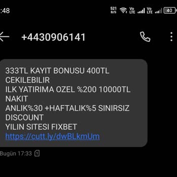 +44 Lü Numaralarla Fixbet Den Gelen Mesajlardan Çok Rahatsızım