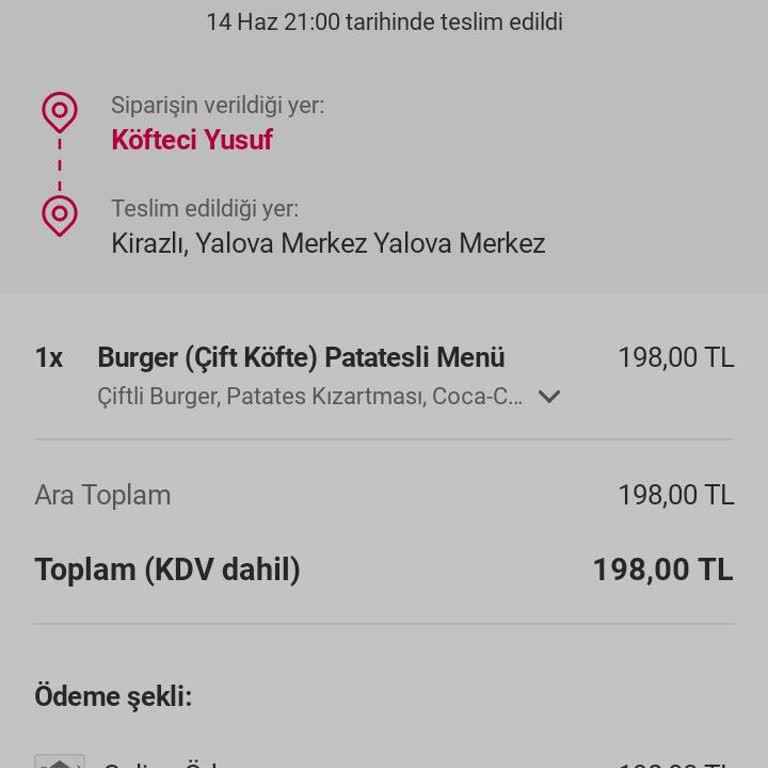 Köfteci Yusuf Siparişimi Teslim Etmedi