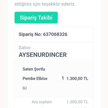 Ayşenur Dinçer Butik Shopier İade Alamadıklarını Söylüyor.