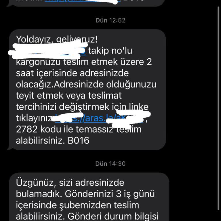 Aras Kargo Kargo Şubesi Teslimat Sorunları