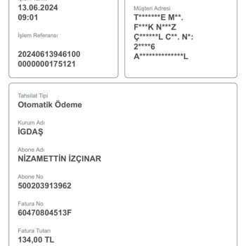 Kuveyt Türk Banka Hesabımdan Haberim Olmadan Başkasın Ait Fatura Ödenmiş