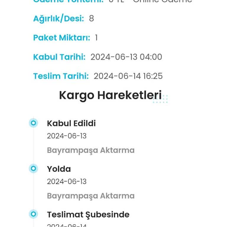 Kargoist Ürün Teslim Edilmedi