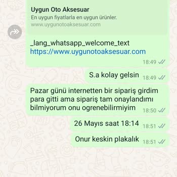 Uygunotoaksesuar.com 20 Gündür Çözülmeyen Sipariş Sorunu Ve İade Talebi