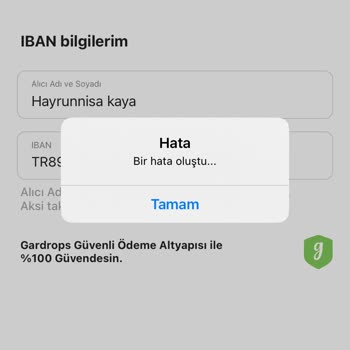 Gardırop Sorunu IBAN'a Para Aktaramıyorum