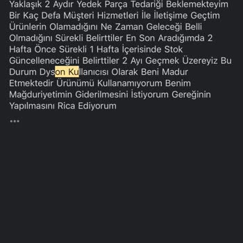 Dyson V12 Detect Slim Absolute Yedek Parça Tedarik Sorunu