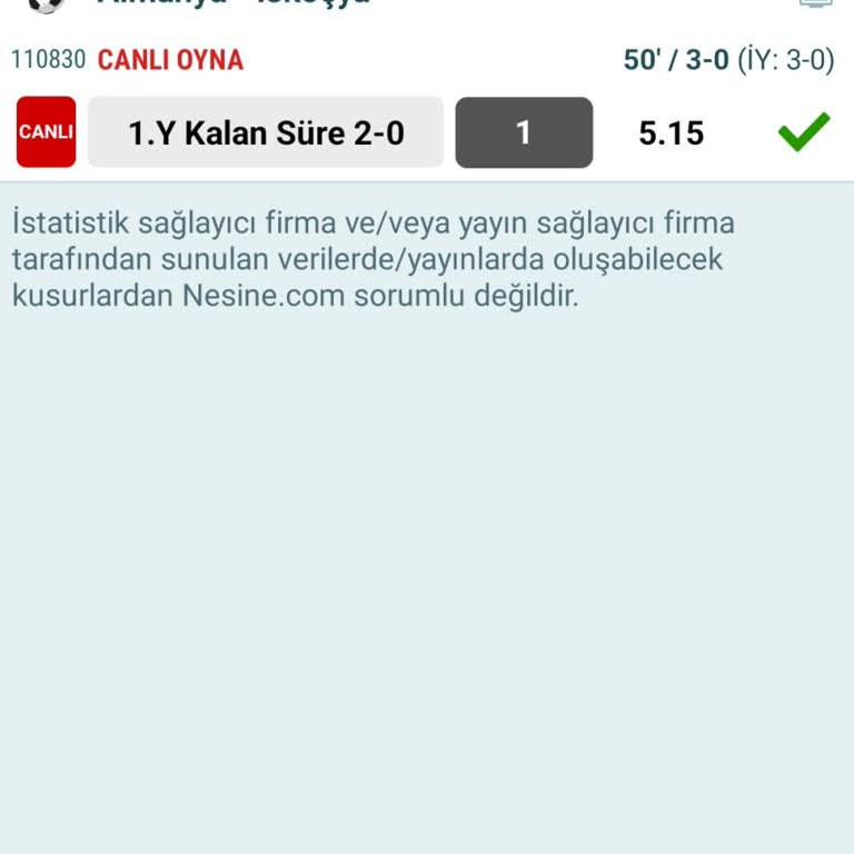 Nesine Com Oynana Tutan Kuponun Keyfiye İptal Edilmesi