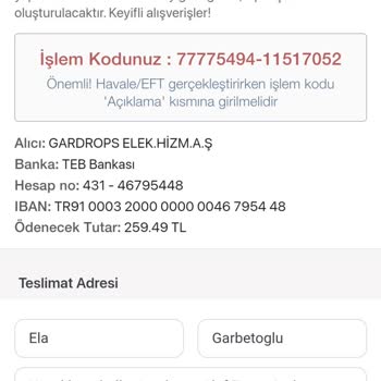 Gardrops'ta EFT Yaptım Ama Satıcıya Düşmemiş