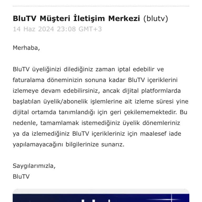 Blu TV İade Politikası