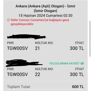 Obilet Üzerinden Aldığım Bilette Mağduriyet