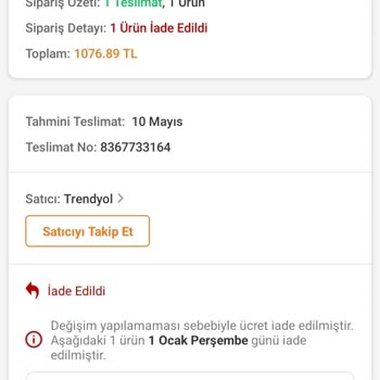 Trendyol İademin Ücretini Vermiyor