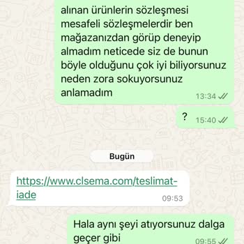 Clsema İade Kabul Etmiyor!