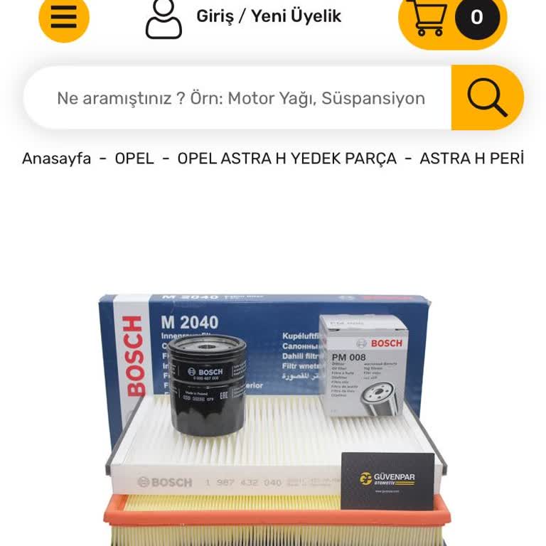 Güvenpar Otomotiv Sahte Bosch Filtre Seti