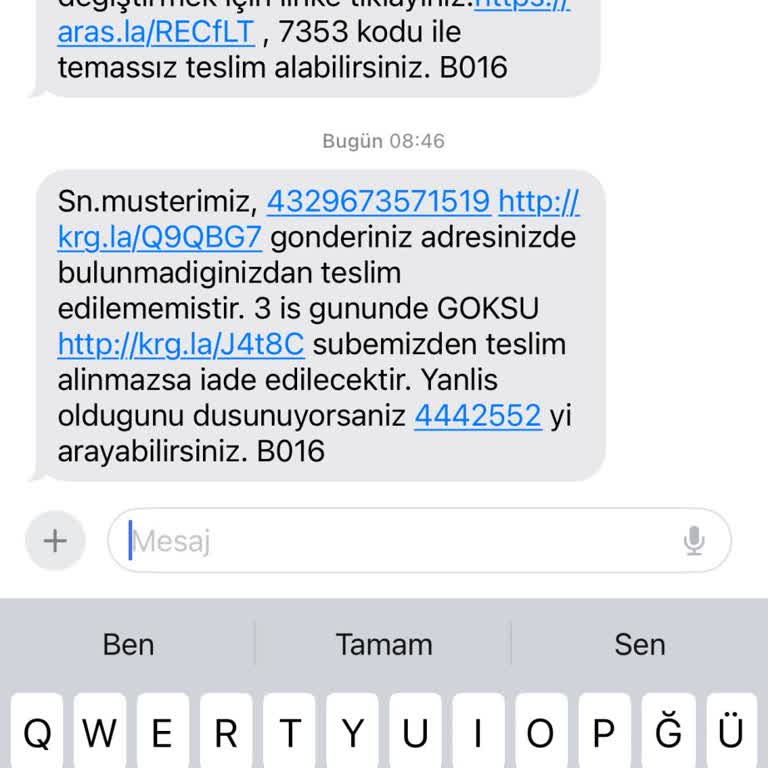 Aras Kargon Ürün Teslim Edememe