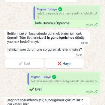 Migros Sanal Market Ürün İadesi Saçmalığı, Vurdumduymazlığı