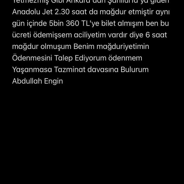 Anadolu Jet Mağduriyet