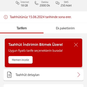 Vodafone Taahhüt Değişikliği Şikayetçiyim