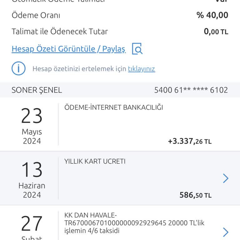Yapı Kredi Bankası Kullanılmayan Kredi Kartına Haksız Yıllık Ücret Kesintisi