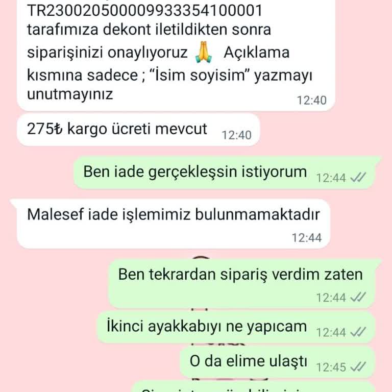 Vega Spor Elindeki Ürünün İadesini Yapmıyor