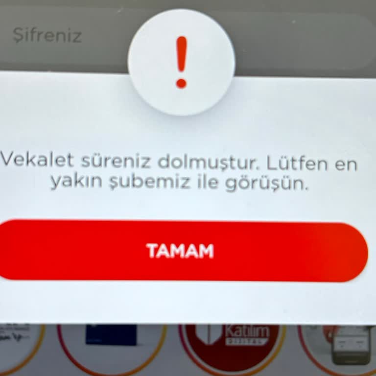 Ziraat Katılım Bankası Ziraat Katılım Mobil Şube Vekâlet Süreniz Dolmuştur.