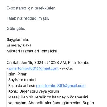 Cvmaker.com.tr Yanlış Abonelik Ücreti Ve İade Talebi