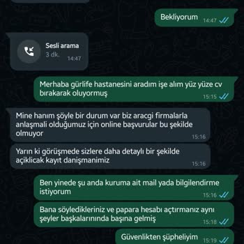 İşin Olsun Kimlik Bilgileri İsteyip Papara Hesabı Açtırdılar.