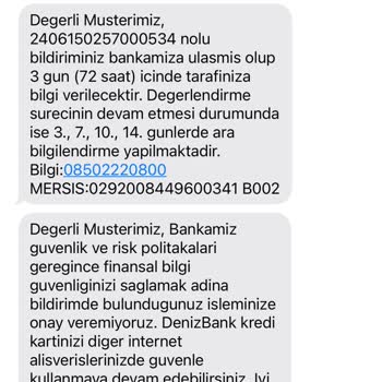 Denizbank Kartımdaki Limiti Kullandırtmıyor