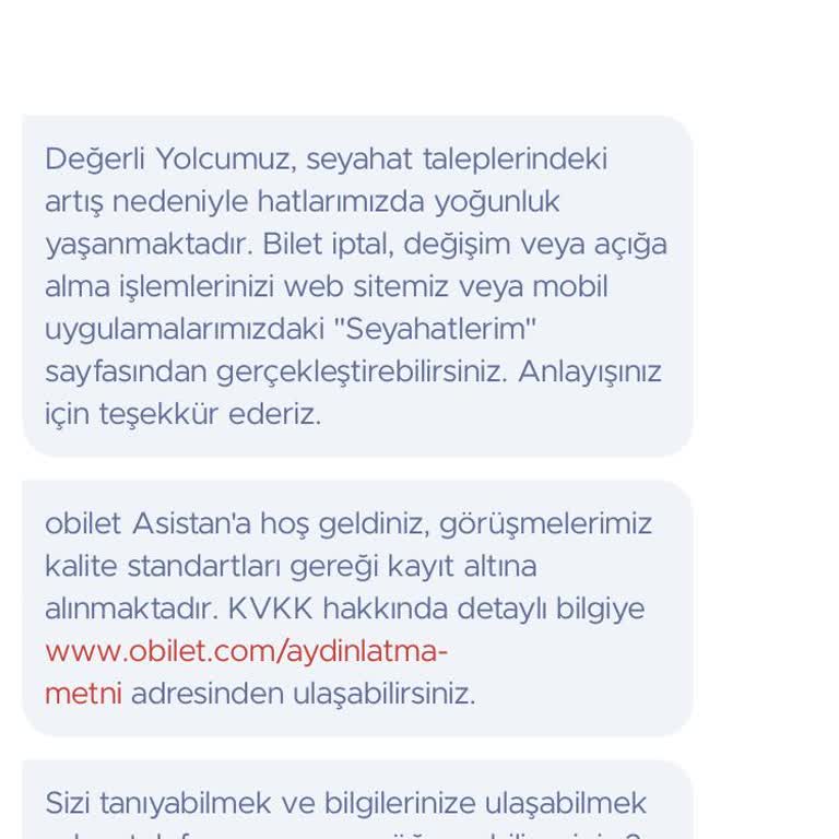 Obilet Müşteri Temsilcisine Bağlanamamak Çok Uğraştırıcı Mağdur Olmak