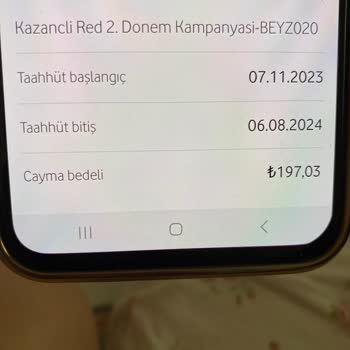 Vodafone Taahhüt Erken Bitiyor