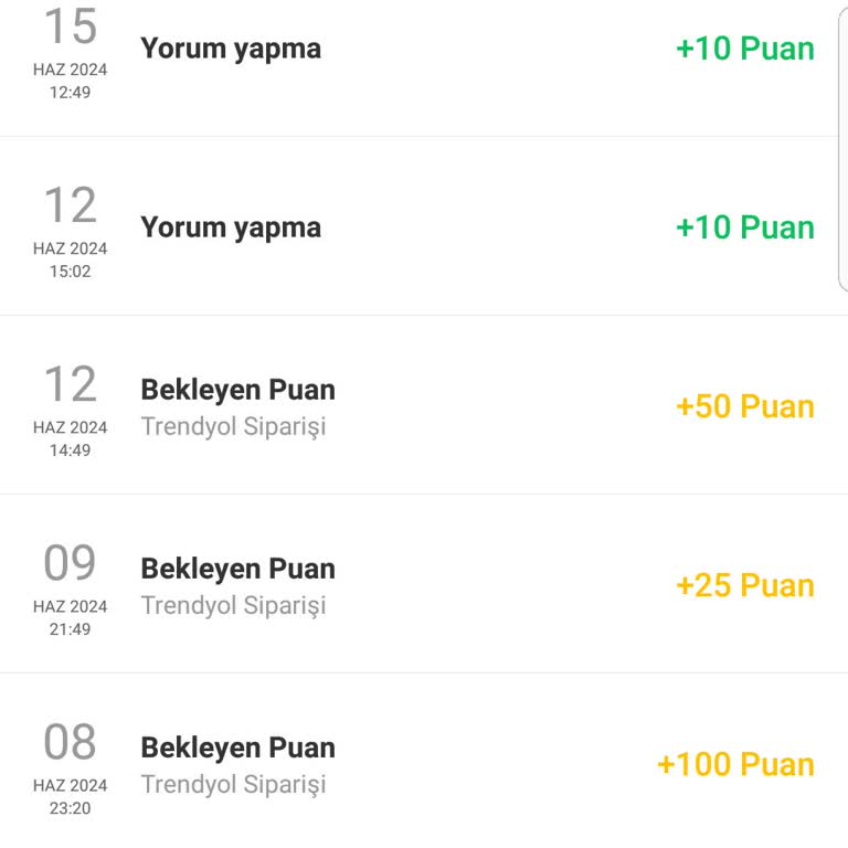 Trendyol Bekleyen Ve Onaylanmayan Puanlar