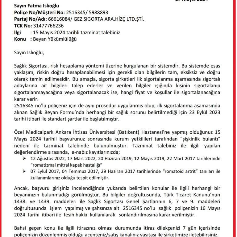 Aksigorta İle Yaşadığım Tamamlayıcı Sağlık Sigortası Sorunu