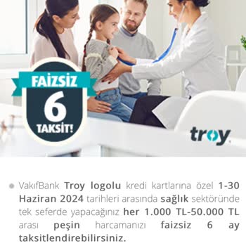 VakıfBank Sağlık Harcaması Faizsiz Peşine Taksit Yapamıyorum