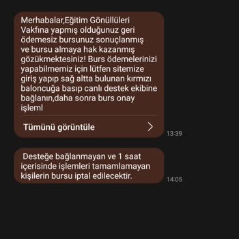 Eğitim Gönüllüleri Vakfı (Burs Başvuru / Egvakfi.org ) Sahte Burs