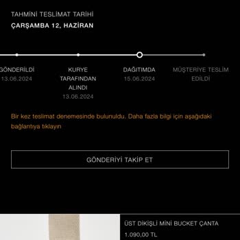 Zara Ürün Teslimat Sorunu