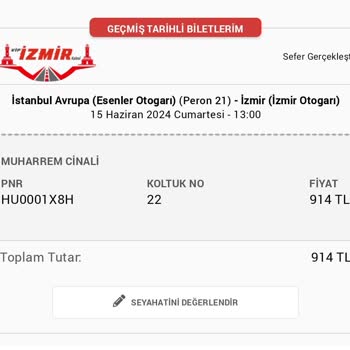 Obilet.com Vip İzmir Kalesi Firması Mağduriyeti